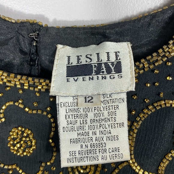 Leslie Fay Evenings beaded silk blouse size 12 - Picture 9 of 12